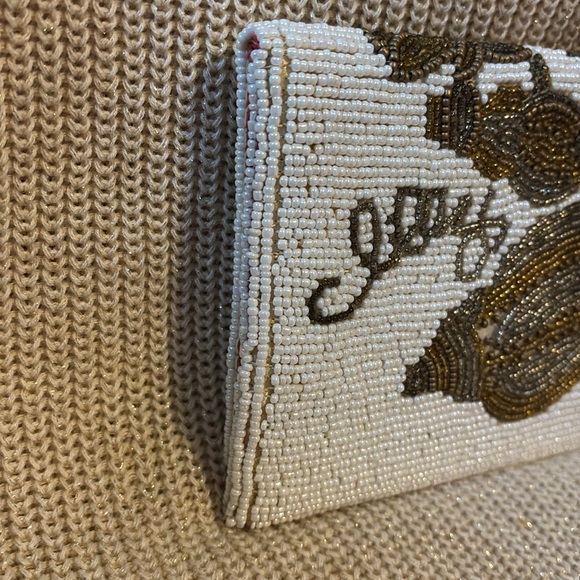 NWT Lilly Pulitzer Shell Shocked Beaded Clutch Gold Metallic Fallin In Love